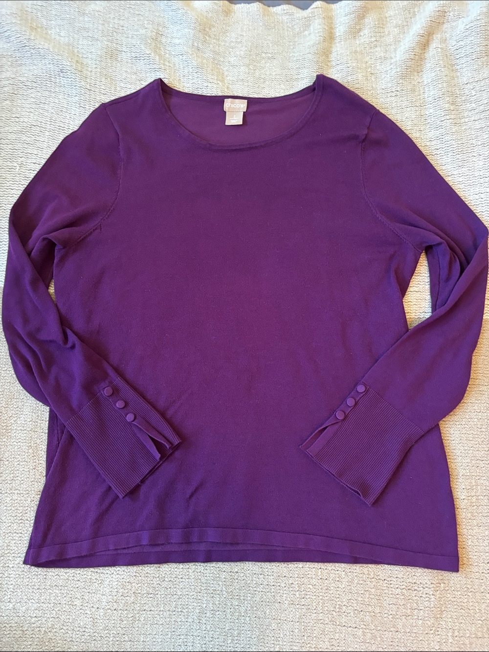 Chico's Purple Long-Sleeve Knit Top